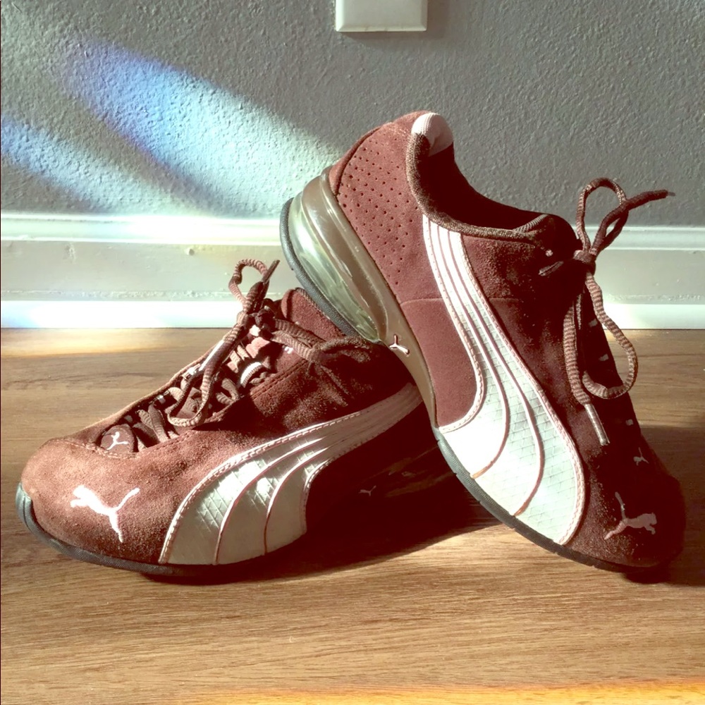 Brown puma pumps